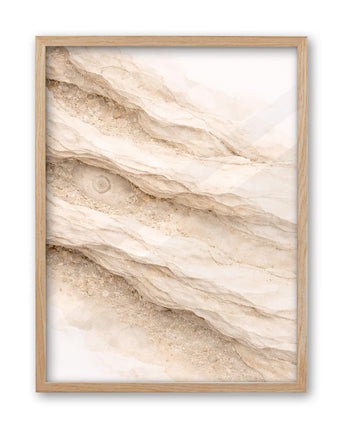 12x16in Beige Limestone Framed Abstract Wall Art