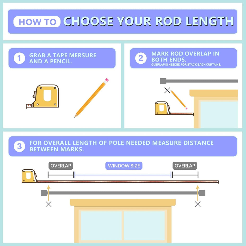 Curtain Rods for Windows 16 to 144 Inches Adjustable Length 1 Inch Diameter Window Curtain Rod with Aluminium End Cap