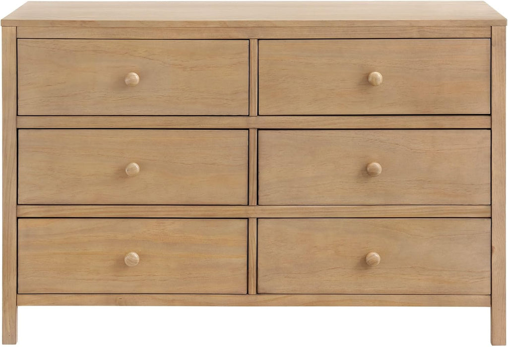 Everlee 6 Drawer Dresser, Honey Wood