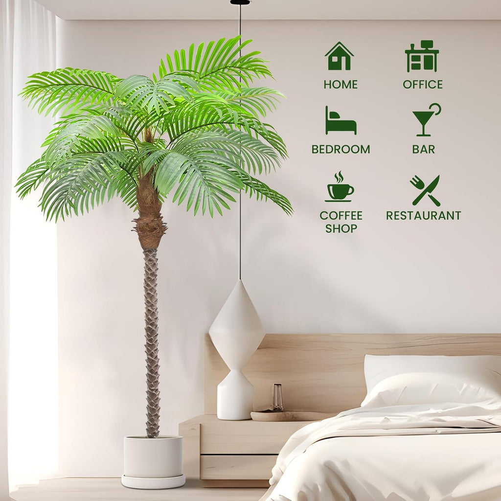 Artificial Palm Tree 8.5ft Tall Trees Plants 20Leaves Outdoor Palm Trees for Outside Patio Trees for DecorIncreased