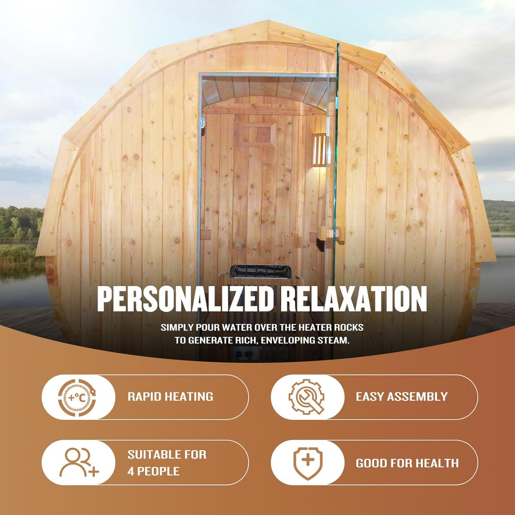 Outdoor Traditional Sauna 4-5 Person Wooden Saunas