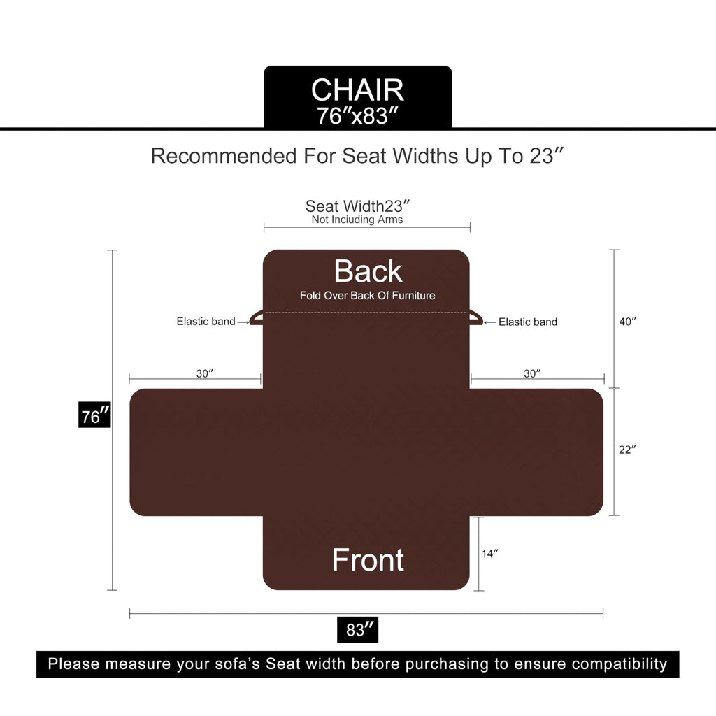 Reversible Recliner Chair Covers, Coffee/Beige