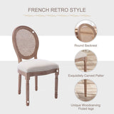 Farmhouse Dining Room Chairs Set of 4, French Bistro Dining Chairs with Square Back and Wood Legs for Dining Room, Kitchen or Restaurant, Beige