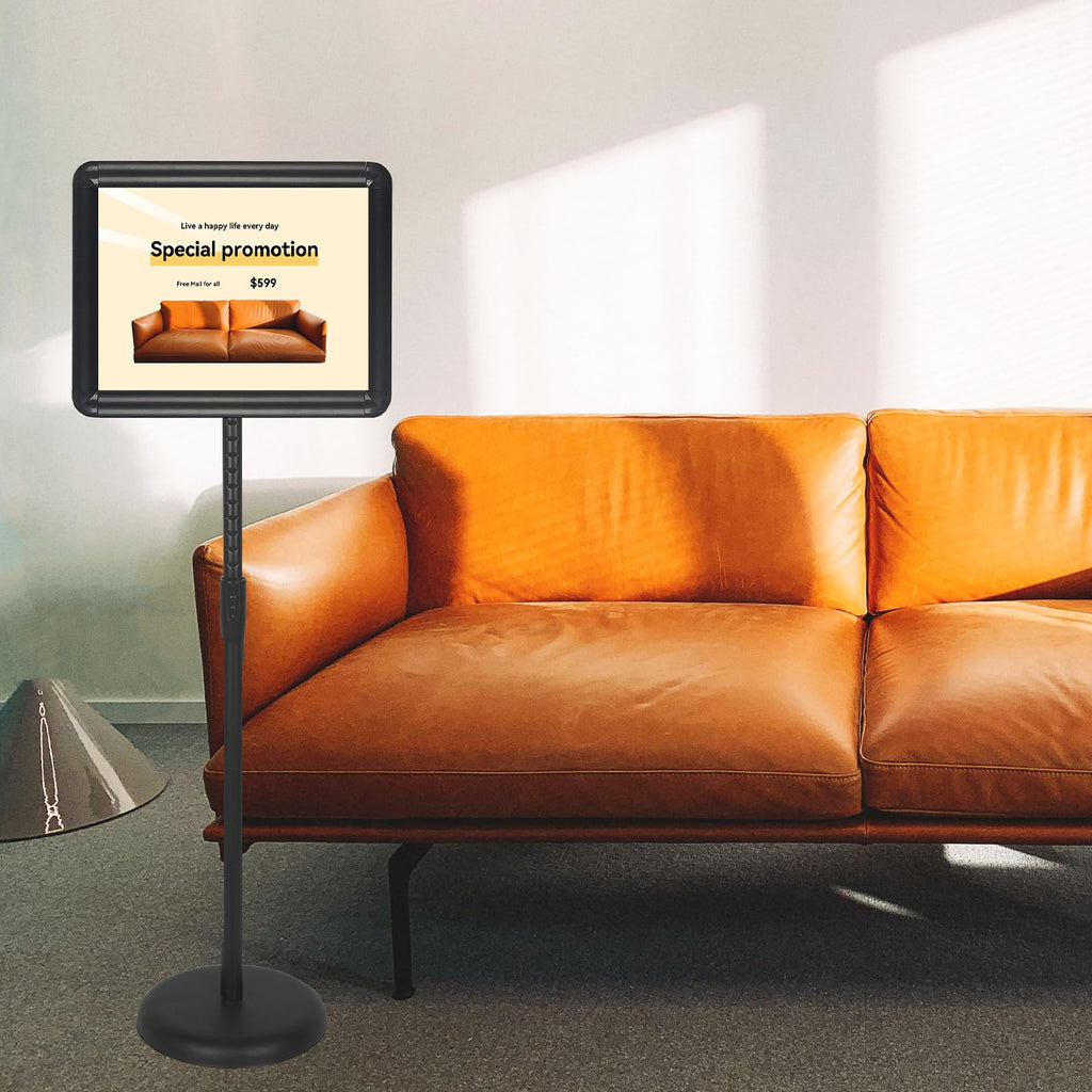 Sign Stand Holder Adjustable Sign Holder Standing Floor Poster Stand for 8.5x11 inches, Both Vertical & Horizontal