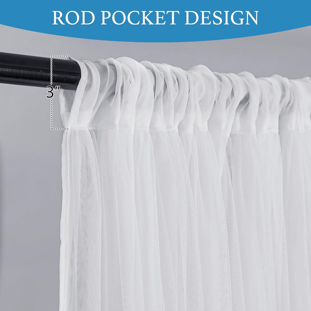 2 Layer Sheer Outdoor Curtains Waterproof Privacy