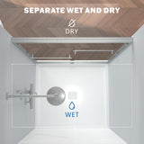 44-48" W x 72" H Semi-Frameless Bypass Sliding Shower Door, Easy Clean Treated Clear Tempered Glass, Brushed Nickel