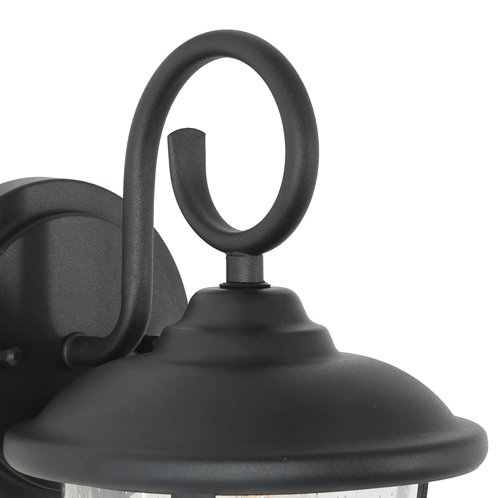 Black Outdoor Wall Light, Farmhouse Exterior Light Fixture Wall Mounted Sconce, Seeded Glass Outdoor Porch Lights