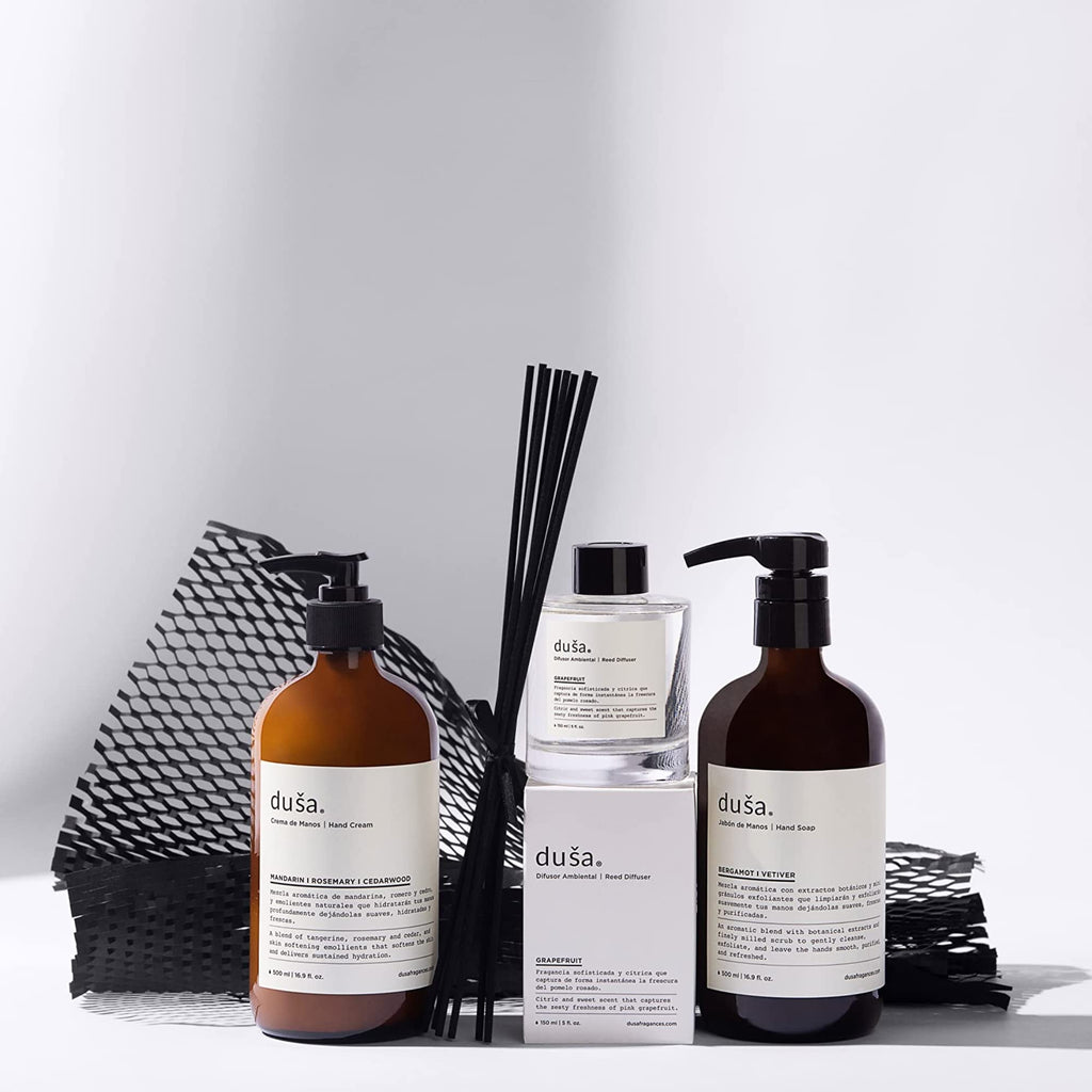 Lemongrass Reed Diffuser & Sticks - 5 Fl Oz Essential Home Fragrance & Living Spaces - Stylish & Long-Lasting Room