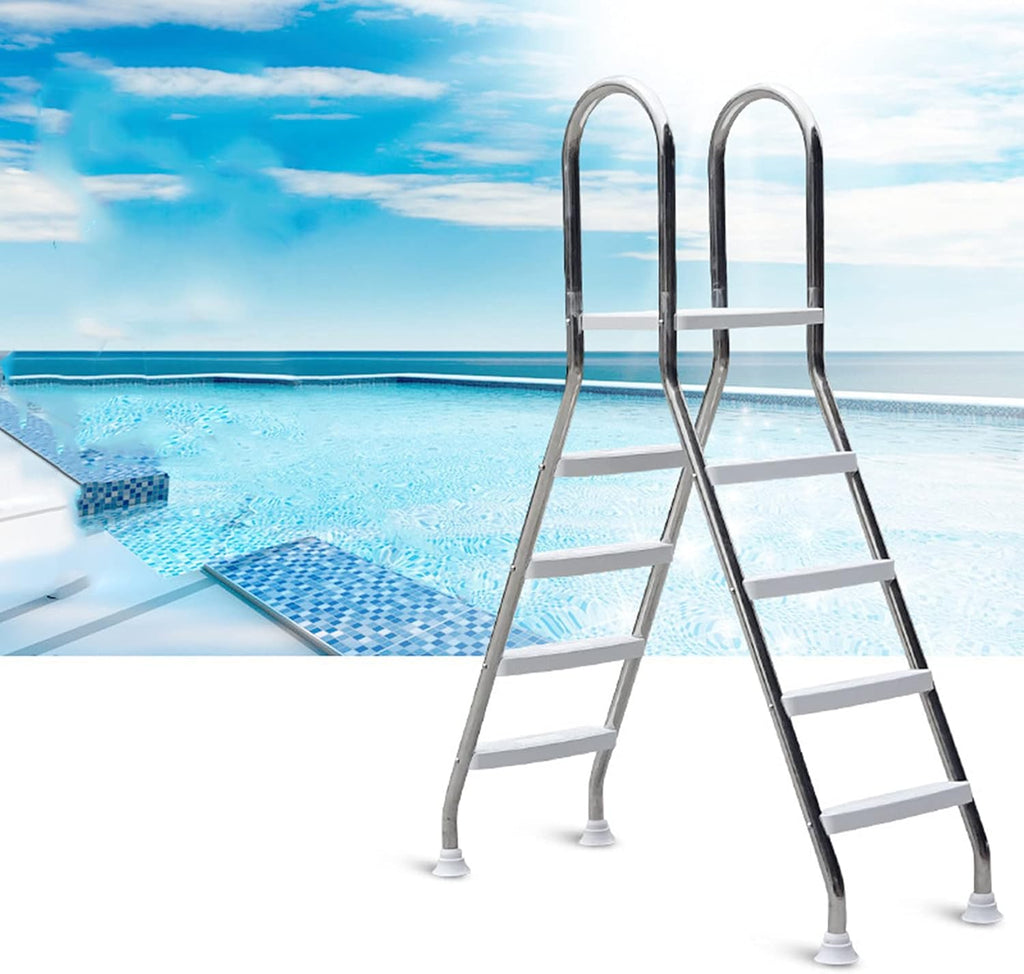 52" High Above Ground Swimming Pool Ladder,304 Stainless Steel,4 Steps Ladder,Max Load Capacity 500 lb