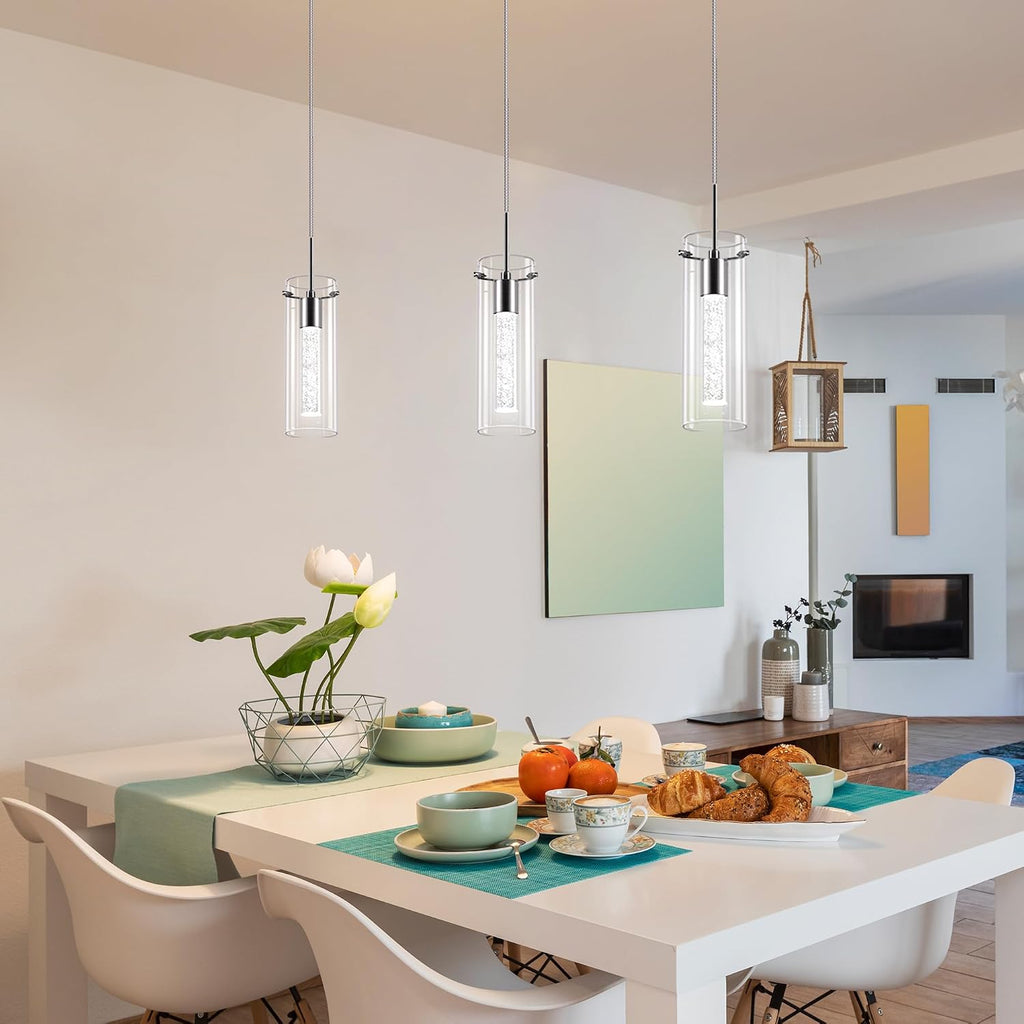Pendant Ceiling Light Fixture, LED Kitchen Lighting Crystal Pendant Lights Kitchen Island, 1-Light Integrated Kitchen