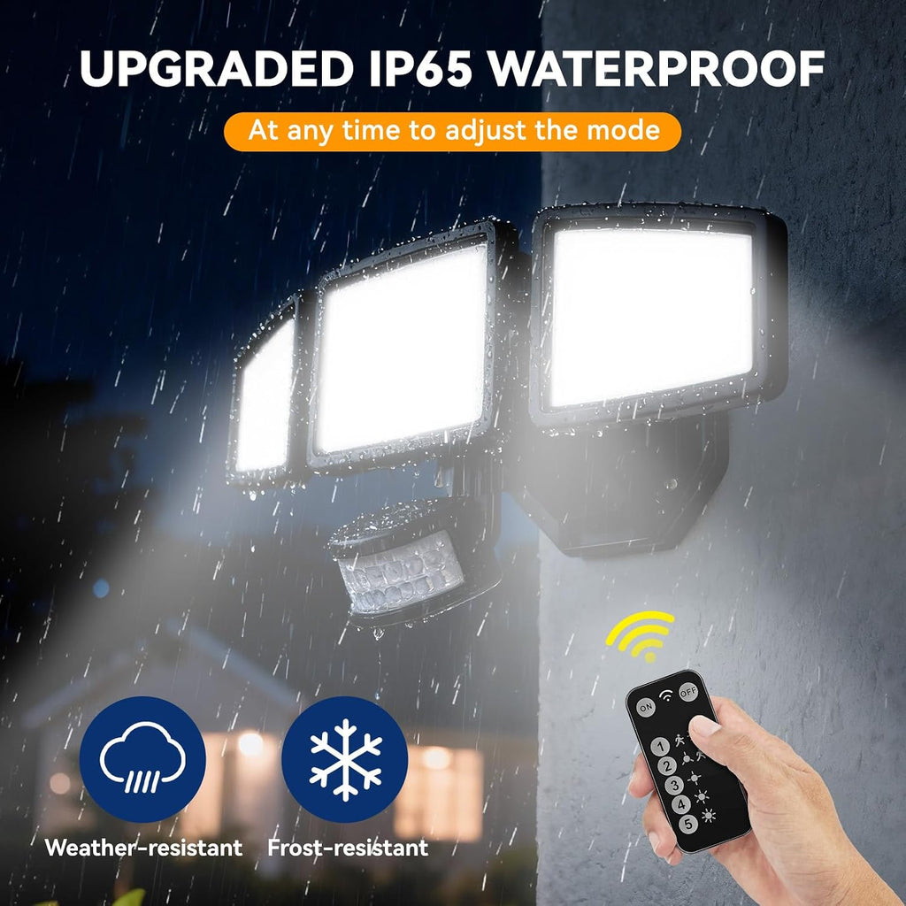 LED Security Lights Motion Sensor Light Outdoor, 7000LM, 6500K, Waterproof, Flood Light Outdoor Motion Detector with