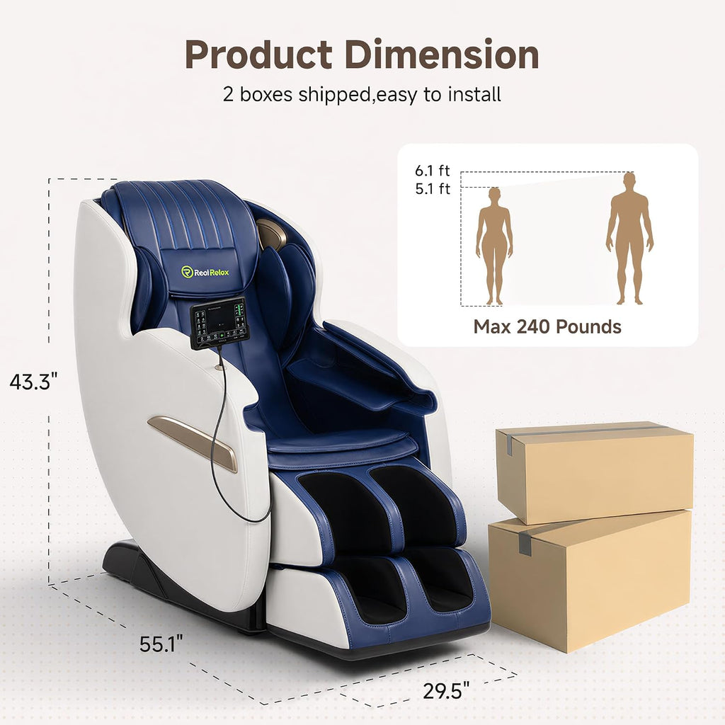 Upgraded 2D SL-Track Massage Chair,Recliner Full Body Zero Gravity with 8 Auto Modes and Upgraded LCD Screen,Added