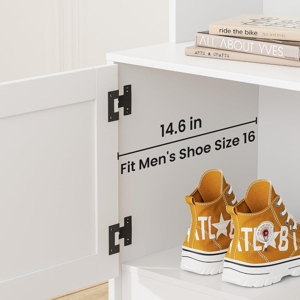White Hall Tree with Storage, 70.9" Tall Entryway Bench with Shoe Storage, Coat Rack and Top Shelf, Freestanding