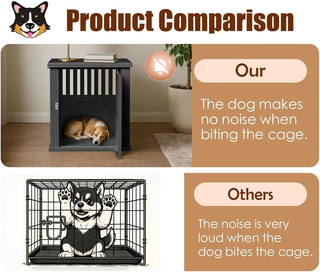 30 INCH Small Dog Crate Furniture Lockable Dog Kennel Indoor Dog Cage Heavy Duty Decorative Plastic Pet Cage End Table