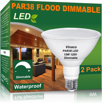 Waterproof PAR38 LED Flood Light Bulb Dimmable 15W 120V 3000K