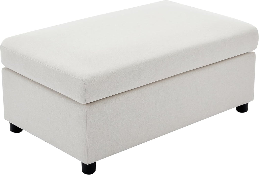 Luxe Oversized Lounge Chair and Ottoman — Cream Chenille