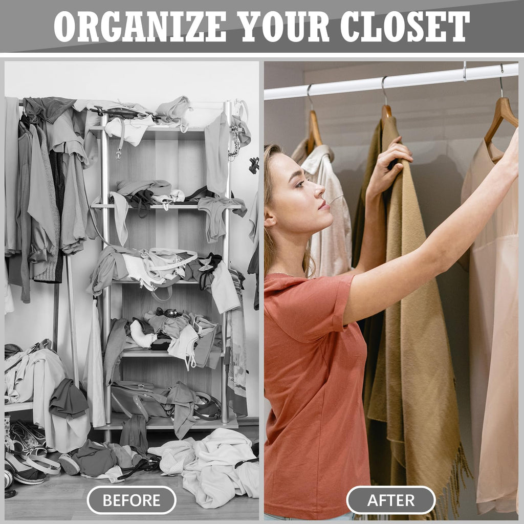 Oval Closet Rod Kit with End Caps Brackets, White