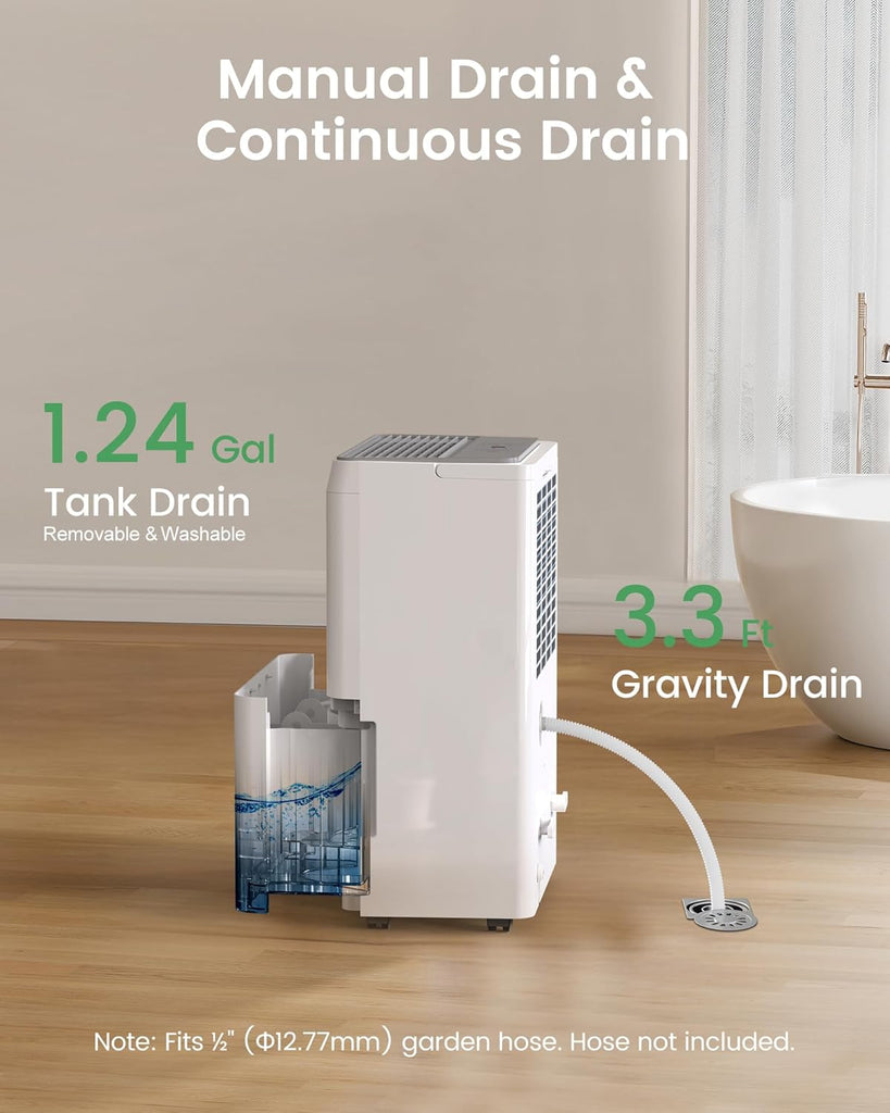 6000 Sq.Ft Energy Star Dehumidifier for Basement & Home, 120 Pint/Day with Drain Hose & Tank, Ultra Quiet (40 dB)