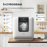 Countertop Dishwasher, Portable Dishwasher with 6L Built-in Water Tank, Mini Dishwasher with More Space Inside