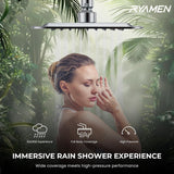 Dual Shower Head Combo, 8'' High Pressure Rain Shower Head with Handheld Spray, 6+1 Spray Settings Handheld Showerhead