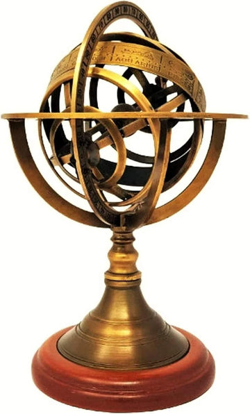 Antique vintage armillary sphere globe nautical rotating collectible décor, office, and showpiece
