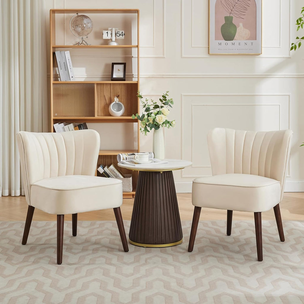 Modern Living Room Chair, Mid-Century Accent Chair, Soft Velvet Upholstered Chair with Adjustable Feet, Side Accent