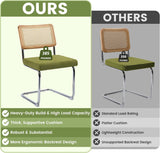 Dining Chairs Set of 2, Modern Rattan Kitchen Chairs, Mid Century Modern Design, Polished Chrome Frame