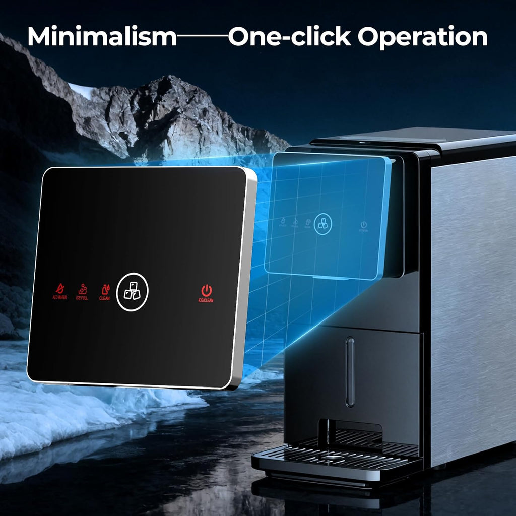 Countertop Nugget Ice Maker, 33 Lbs/24H Automatic Ice Dispenser, Self-Cleaning Portable Ice Machine, 1.8L Water Tank