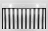 36 Inch Stainless Steel Range Hood Insert 610 CFM 4 Speed LED Lights Dishwasher-Safe Baffle Filters