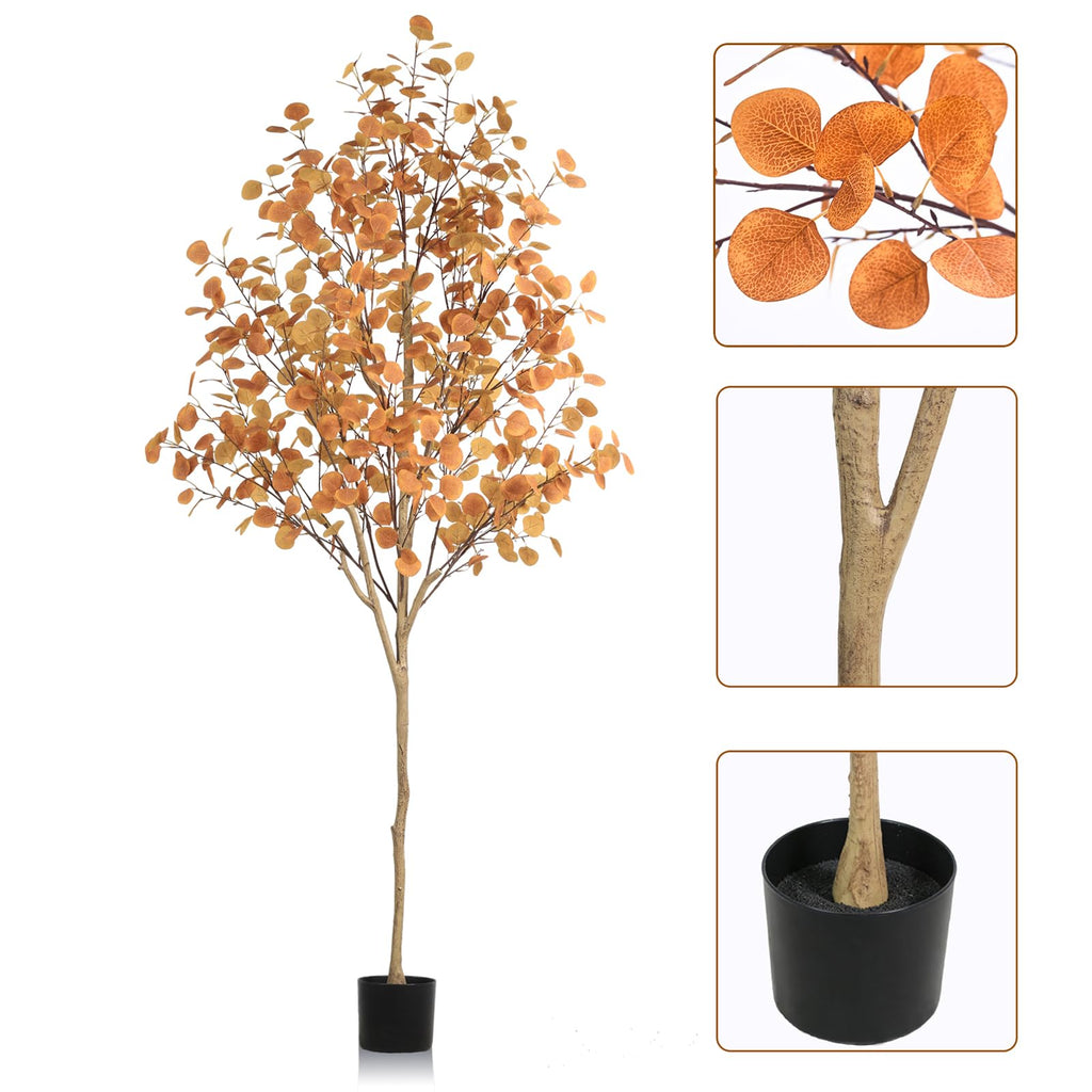 Eucalyptus Tree for Fall Decor, Fall Tree with Realistic Eucalyptus Leaves, Faux Eucalyptus Tree for Room Design