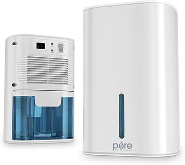 PureDry Mini Dehumidifier - 27oz Compact Water Tank Eliminates 300ml/day of Excess Moisture from Closets, Bathrooms