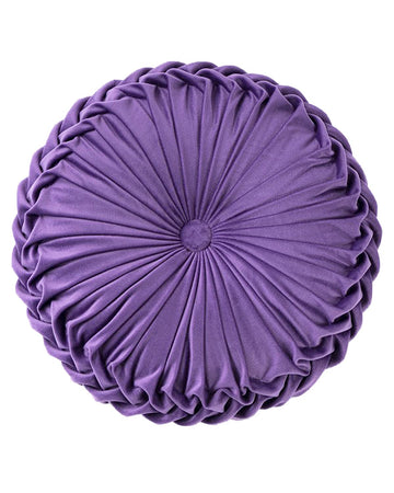 Throw Pillow for Couch Decorative 3D Pumpkin Round Velvet Cushion for Sofa Bed Chair Floor 15"X15", Purple