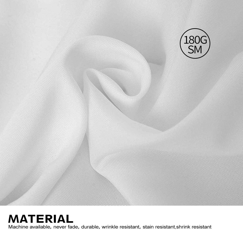 2 Pack 90x132 Inch White Tablecloth for 6-8 Foot Rectangle Tables