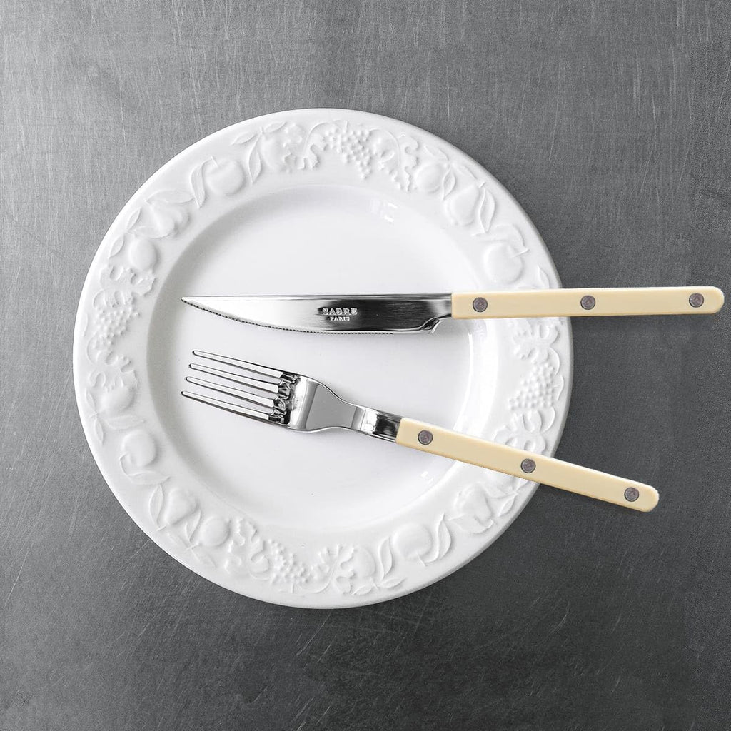 Flatware Set for 4 - Bistrot Collection - Knife, Fork, Soup Spoon, Teaspoon & Dessert Fork - Stainless Steel