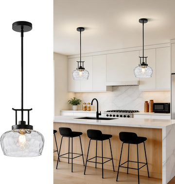 Modern Pendant Lights Gold Pendant Lights Kitchen Island | Adjustable Height Hanging Fixture with Hammered