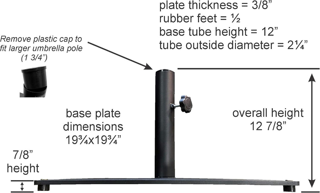 Steel Plate Umbrella Base, 36 lbs, Black