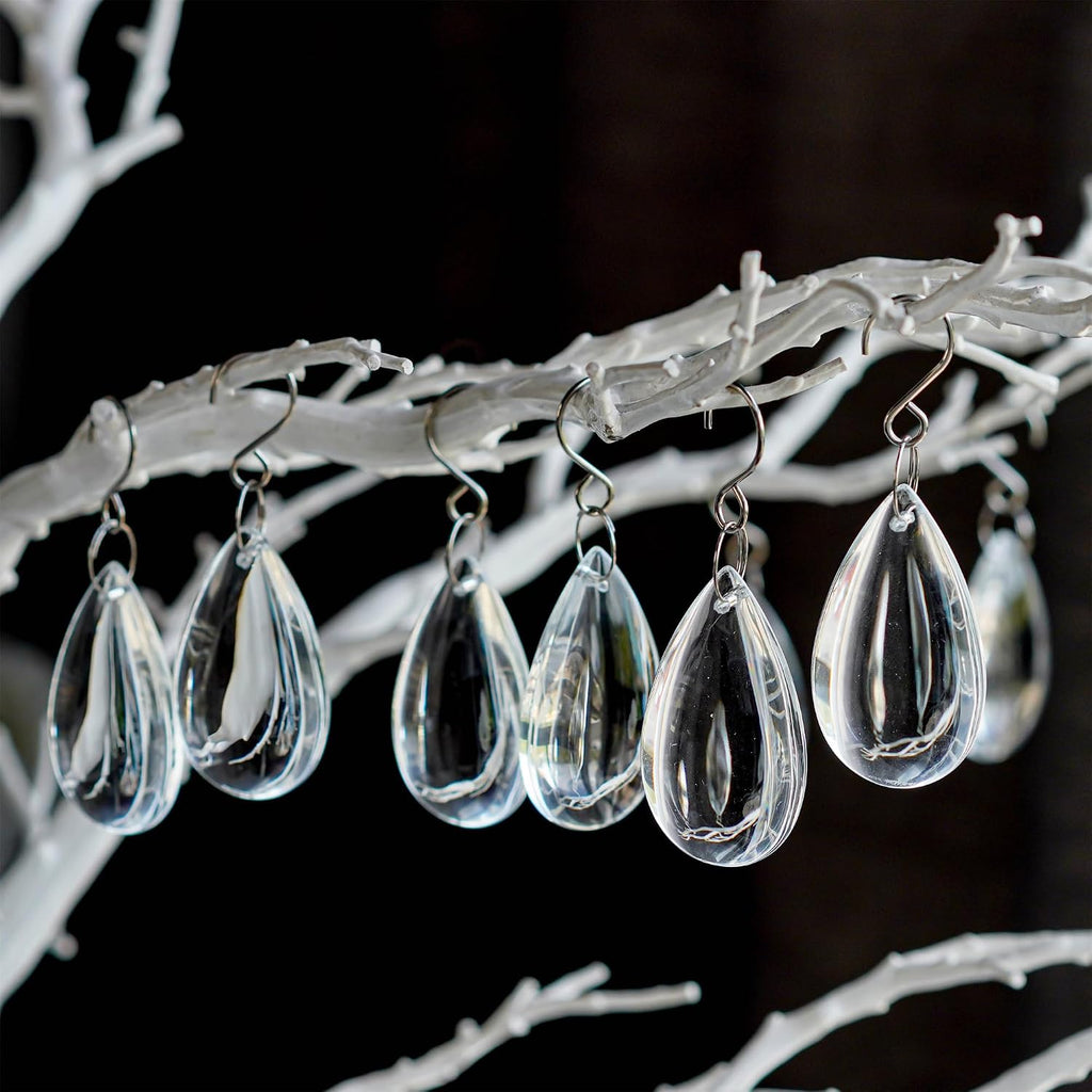 20 Pcs Teardrop Crystal Chandelier Pendants Clear Glass Lamp Decor - Clear Teardrop Crystal Chandelier Prisms
