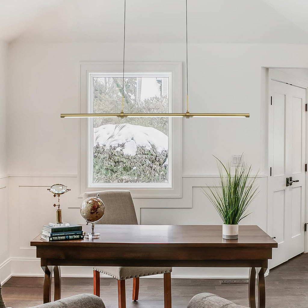 Modern Linear LED Island Light Dimmable LED Chandelier 47.24 in Adjustable Linear Hanging Light Fixture 3000K 20W