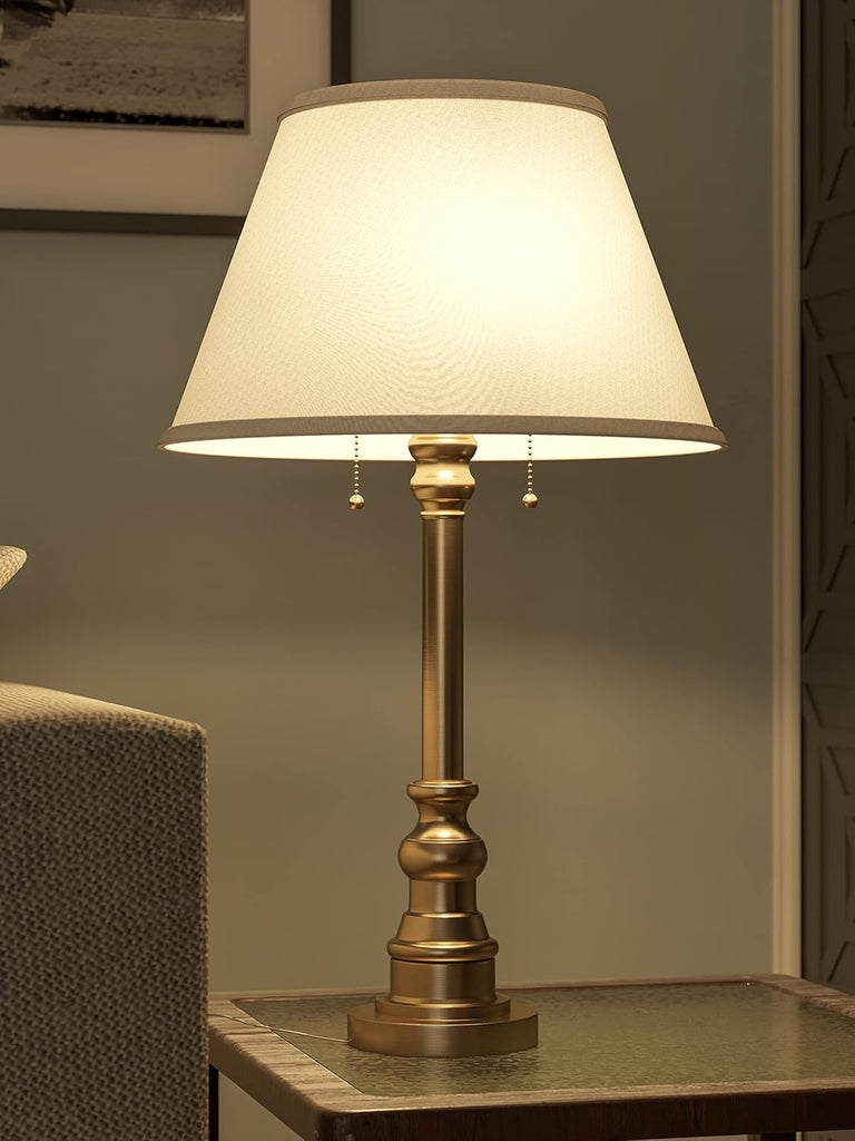 Spyglass Table Lamp with Antique Brass Finish, Classic Style, 30.5" Height, 17" Width, 17" Depth