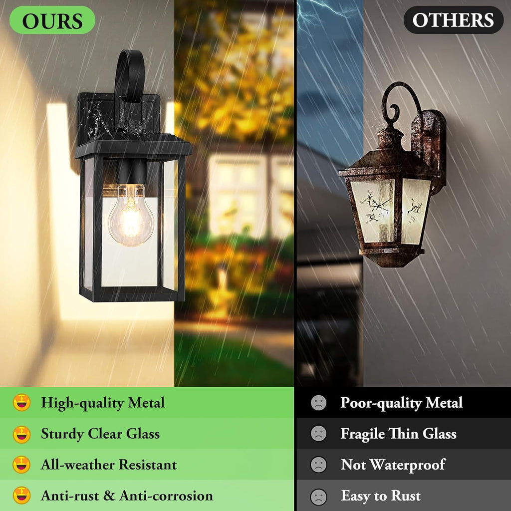 2-Pack Outdoor Wall Light Fixtures, Exterior Lighting Fixtures Wall Mount
