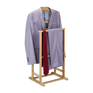 Natural Valet Stand Bamboo for Men and Women, Clothes Rack s, H x W x D: 98.5 x 47 x 36 cm, 98.5 x 47 x 36 cm