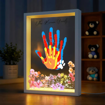 Family Handprint Kit with Light Handprint Frame Kit for New Parents Newborn