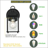 2 Packs Outdoor Wall Lantern, Black Exterior Waterproof Wall Sconce for House, Aluminum Housing Plus Glass