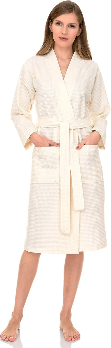 Womens Waffle Robe Kimono Spa Bathrobe Soft Shower Bath Robe for Women XS to XXL
