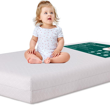 Memory Foam Crib Mattress, Breathable Dual Sided Toddler Mattress | Waterproof Removable Machine Washable Cover