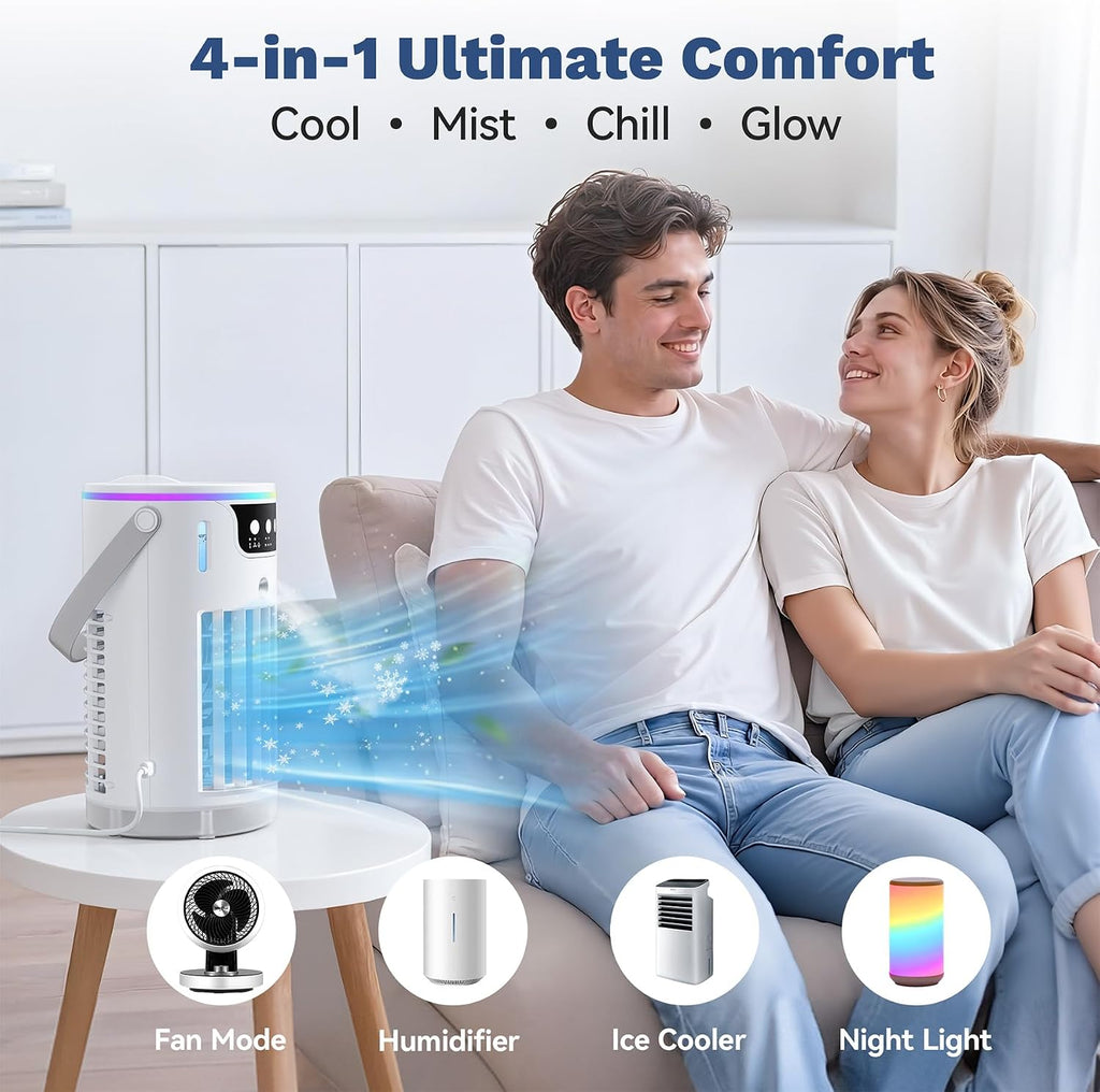 Portable Air Conditioners Desktop AC Unit with Water Ice Cooling Mist