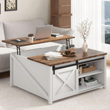 Lift Top Coffee Table with Storage, 31.5" Farmhouse Coffee Table