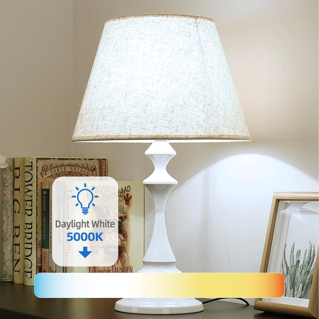 LED Light Bulbs Daylight 5000K, 60 Watt Equivalent LED Bulb, 9W Bright White Light Bulb, A19 E26 Standard Base, Non (6 Pack)