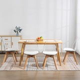 Clear Dining Chairs Set of 2, Modern Acrylic Dining Chair Transparent Chairs with PU Leather Cushions Seat & Wood Legs