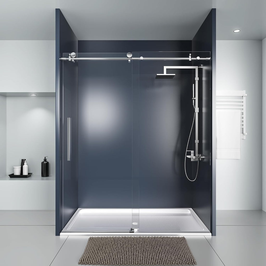 Frameless Shower Door, 56-60" W x 75" H Sliding Shower Doors